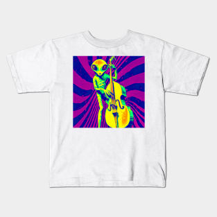 Surreal alien bassist from another dimension Kids T-Shirt